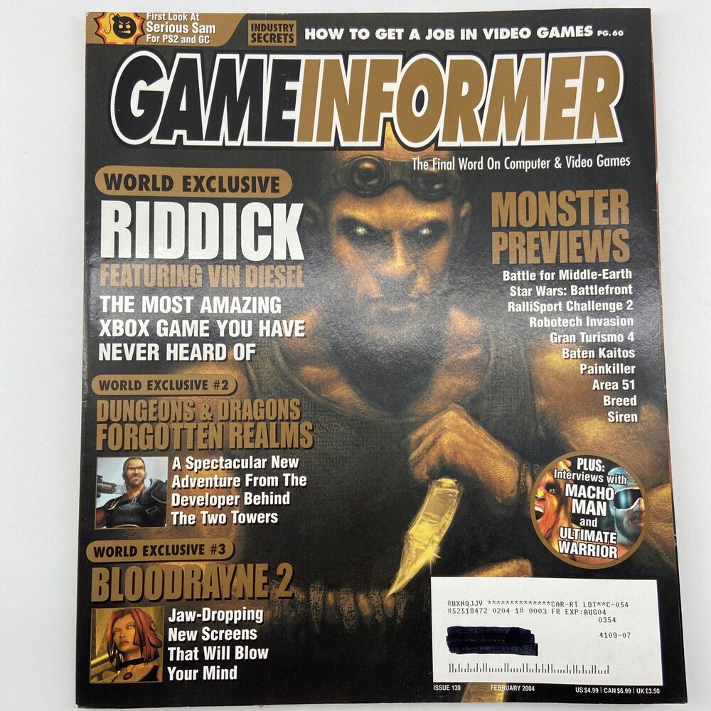 Game Informer Issue 130 Riddick Forgotten Realms Bloodrayne 2 Monster Feb 2004